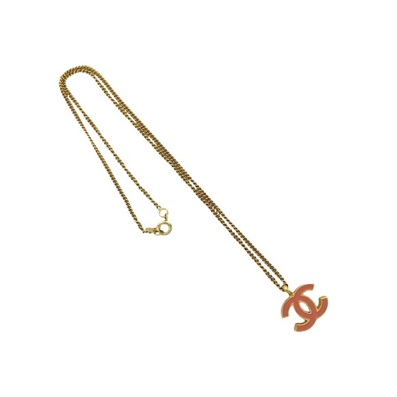 CHANEL Pink Logo Necklace
